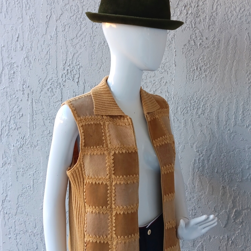 DESIGNER STUDIO ORIGINALS LADIES VINTAGE GENUINE SUEDE LEATHER VEST